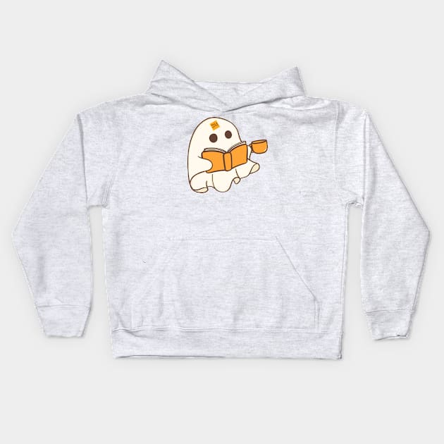 ghost reading Kids Hoodie by Signum